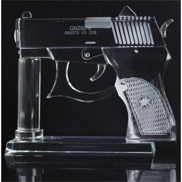 Crystal Gun Shaped Award - Image 1