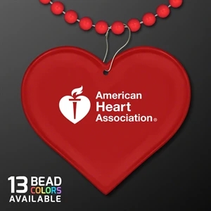 Red Heart Medallion with Beaded Necklace