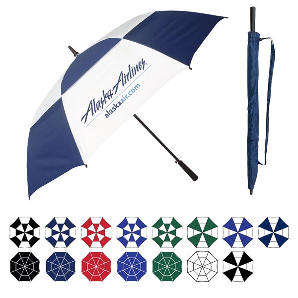 Oversized Wind Vented Automatic Open Golf Umbrella (64