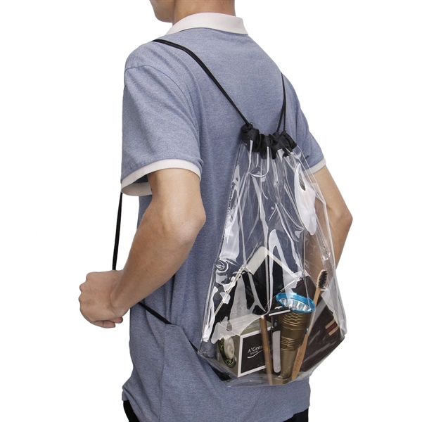 PVC travel storage waterproof  clear drawstring backpack - Image 4