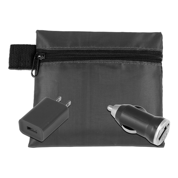 Mobile Tech Auto and Home Charging Kit in Polyester Pouch - Image 7