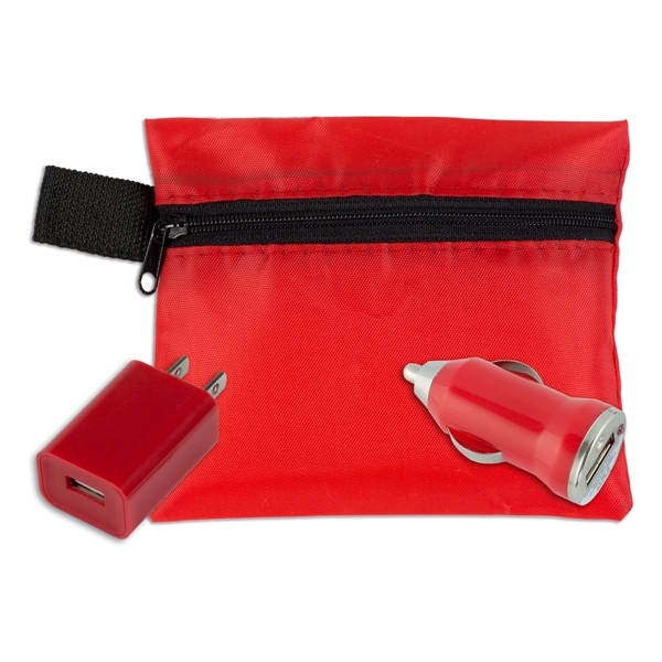 Mobile Tech Auto and Home Charging Kit in Polyester Pouch - Image 10