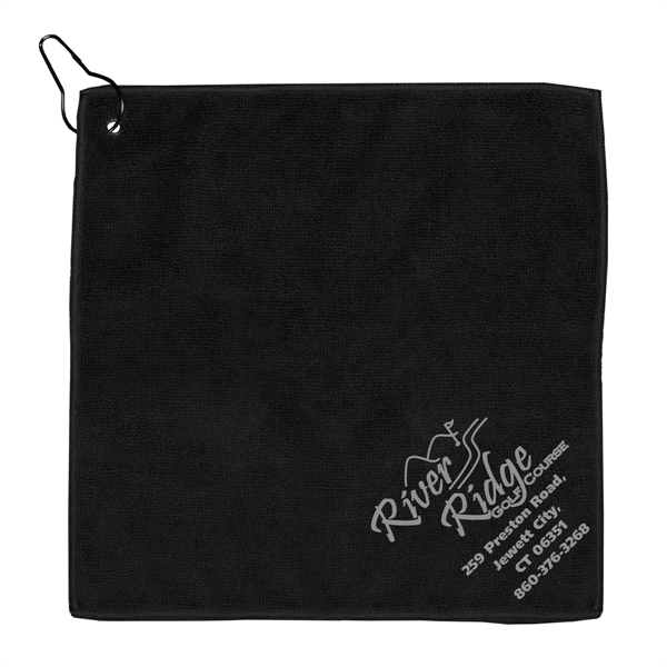 300GSM Microfiber Golf Towel with Metal Grommet and Clip - Image 4