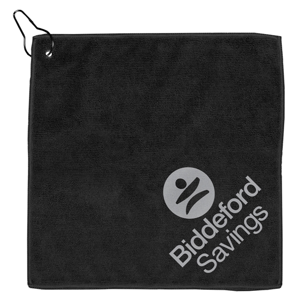 300GSM Microfiber Golf Towel with Metal Grommet and Clip - Image 5