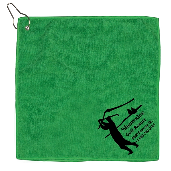 300GSM Microfiber Golf Towel with Metal Grommet and Clip - Image 14