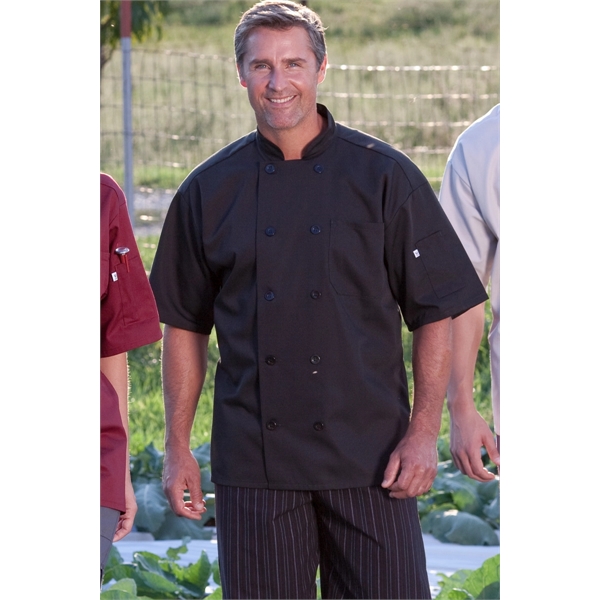 Short Sleeve Chef Coat- Black - Image 1