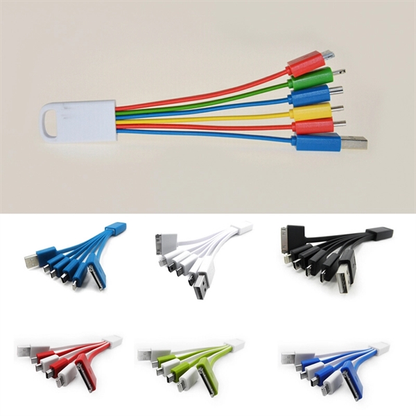 5 In 1 Phone Multi Charging Cable With Key Ring - Image 2
