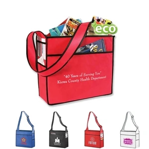 Exhibition Non-woven Recycled Shoulder Bag With Front And Si