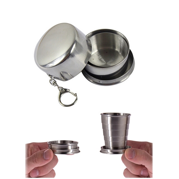 Stainless Steel Telescopic Or Collapsible Shot Glass 2 OZ Vo - Image 2