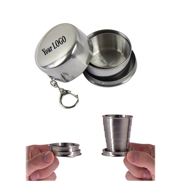 Stainless Steel Telescopic Or Collapsible Shot Glass 2 OZ Vo - Image 3