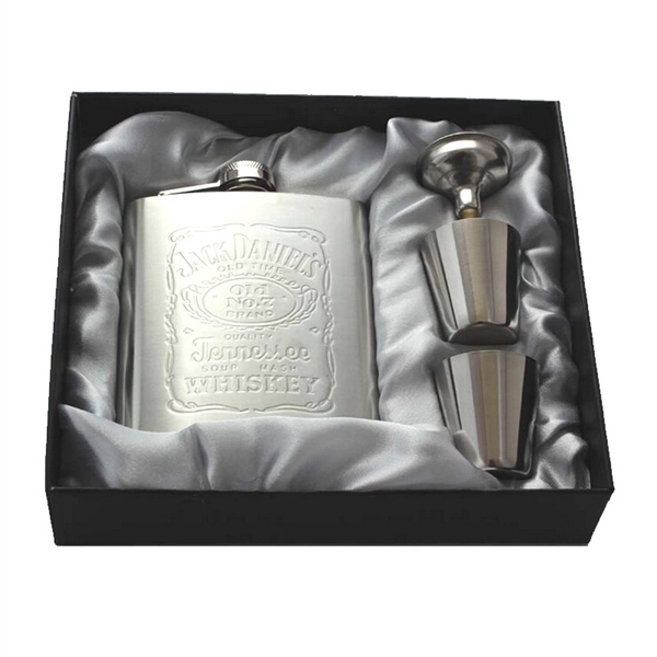 Stainless Steel Hip Flask Gift Set Kit Including Shot Glass  - Image 2