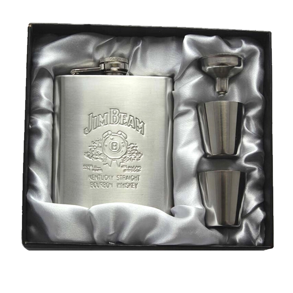 Stainless Steel Hip Flask Gift Set Kit Including Shot Glass  - Image 3