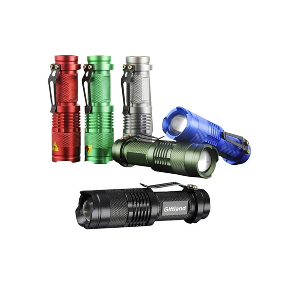 Mini Zoomable Or Telescopic LED Metal Flashlight Torch - Image 1