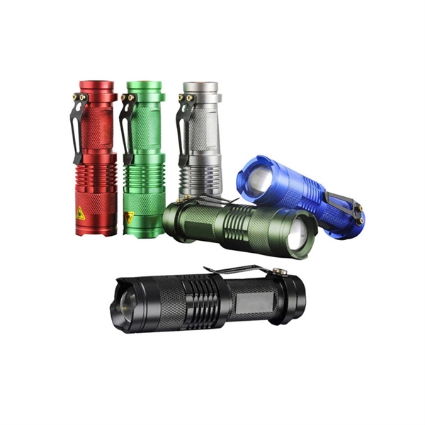 Mini Zoomable Or Telescopic LED Metal Flashlight Torch - Image 2