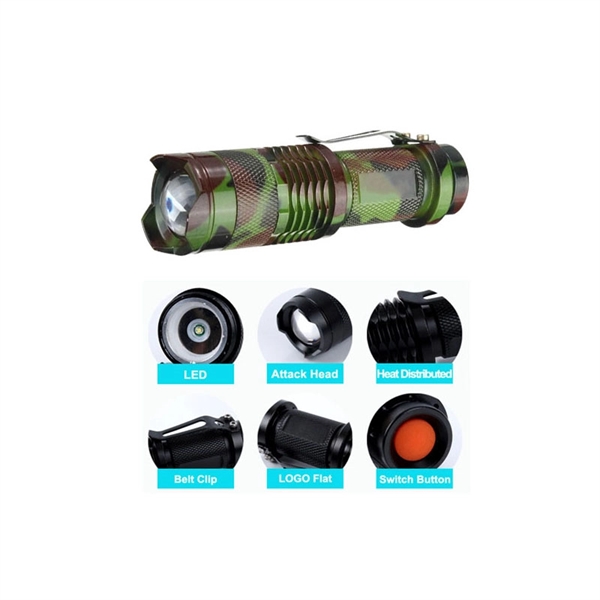 Mini Zoomable Or Telescopic LED Metal Flashlight Torch - Image 3