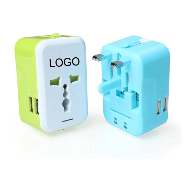 Universal Travel Adapter Or Plug With 2 USB Ports