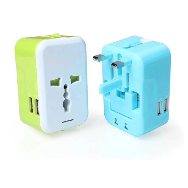 Universal Travel Adapter Or Plug With 2 USB Ports - Image 4
