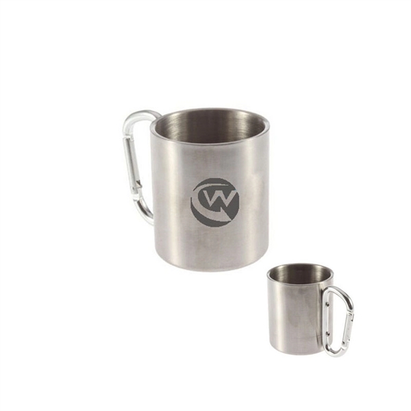 Stainless Steel Camping Mug With Carabiner - Image 1