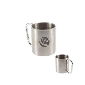Stainless Steel Camping Mug With Carabiner
