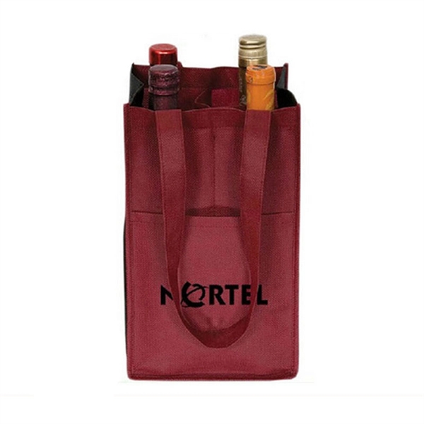 4 Wine Bottle Non-woven Tote Bag - Image 3