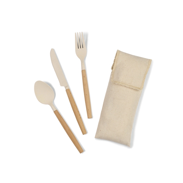 Gaia Bamboo Fiber Cutlery Set - Image 2