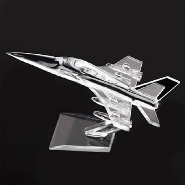 5 15/16" x 4 5/16" x 3 3/8" Crystal Air Plane Award - Image 2