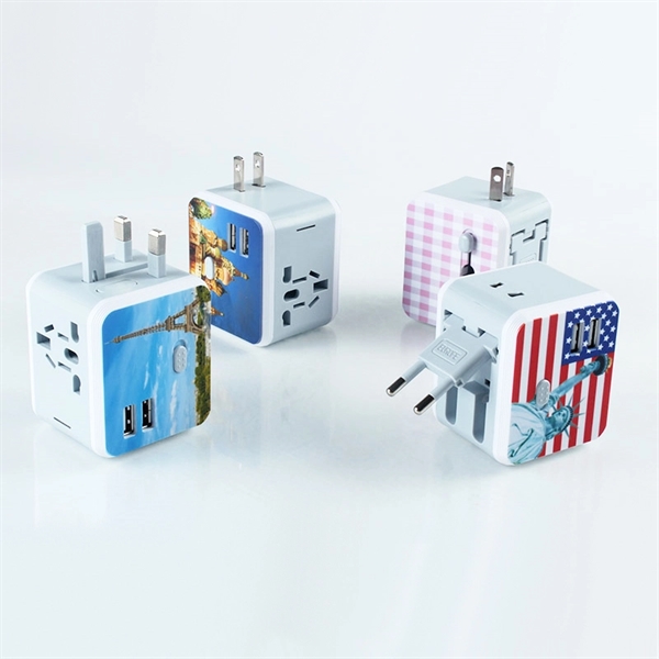 Full Color Imprinted Universal Travel Adapter Or Plug - Image 3