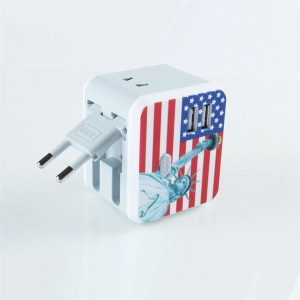 Full Color Imprinted Universal Travel Adapter Or Plug - Image 4