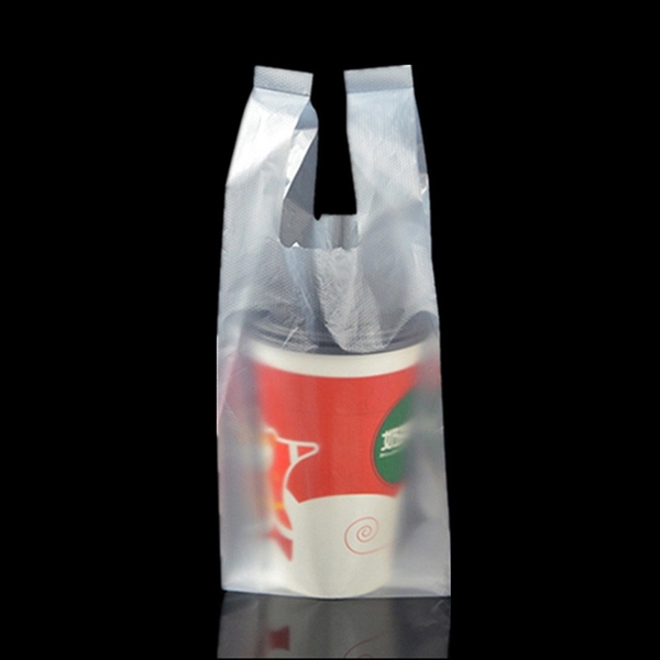 Plastic Beverage Drink Carry Out Bag - Image 1