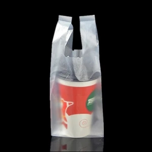 Plastic Beverage Drink Carry Out Bag