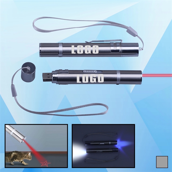 3-in-1 UV LED Flashlight with USB Port - Image 1