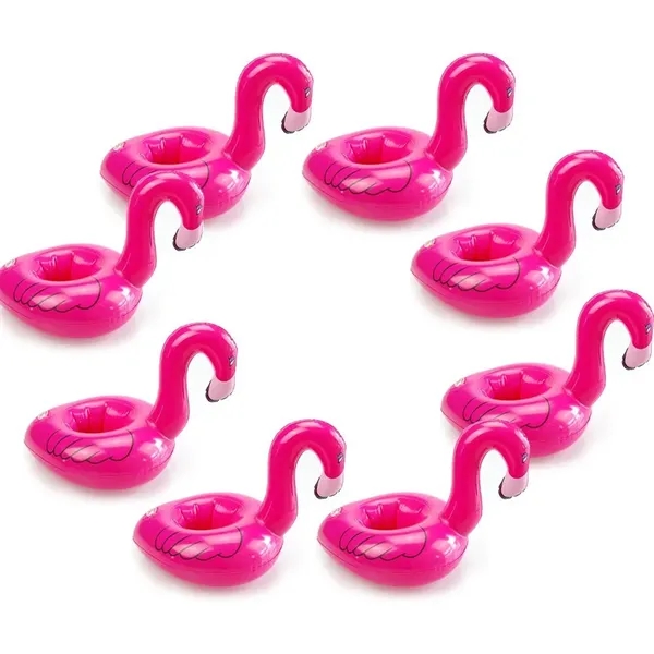 Inflatable Pink Flamingo Floating Coasters Can Holder - Image 2