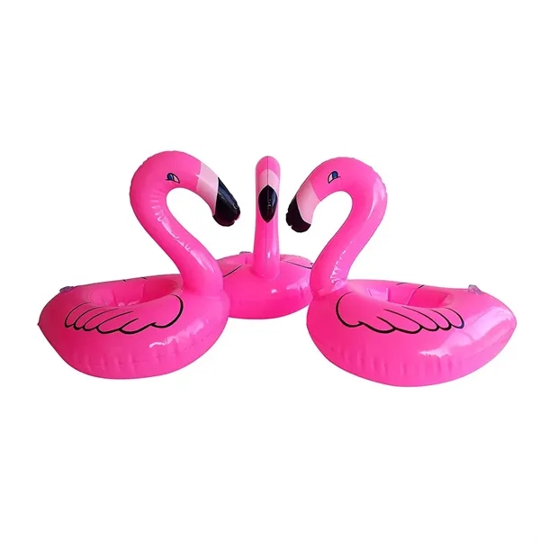 Inflatable Pink Flamingo Floating Coasters Can Holder - Image 3