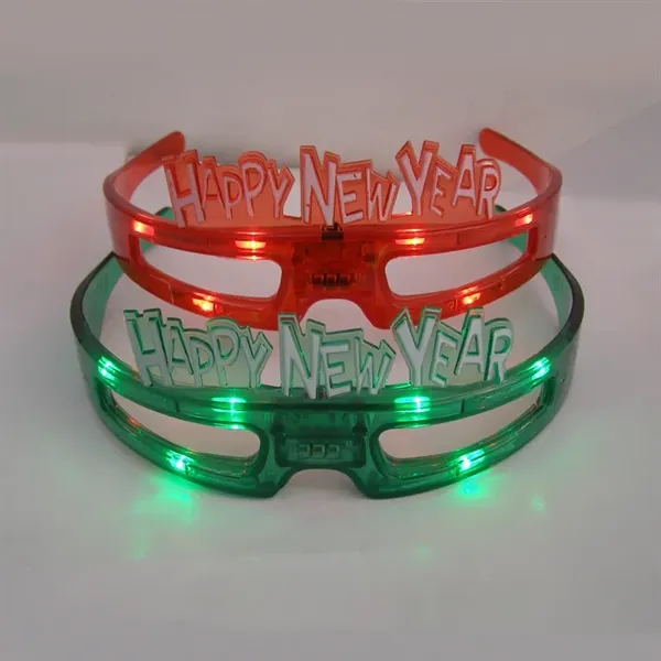LED Flashing Shutter Glasses Happy New Year - Image 1