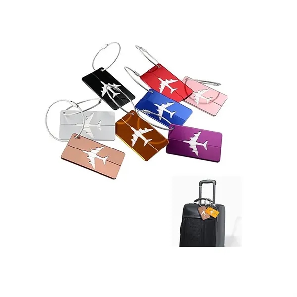 Aluminum Airplane Pattern Travel Luggage Tag - Image 2