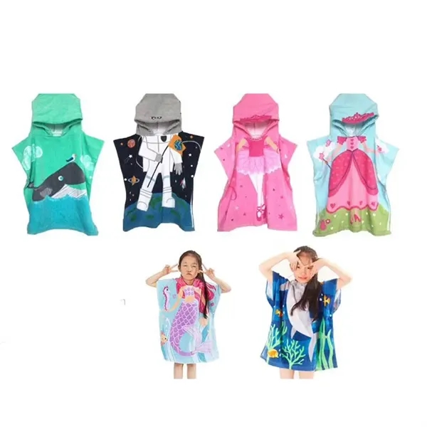 Children Beach Towel Cute Cartoon Hooded Cloak - Image 2