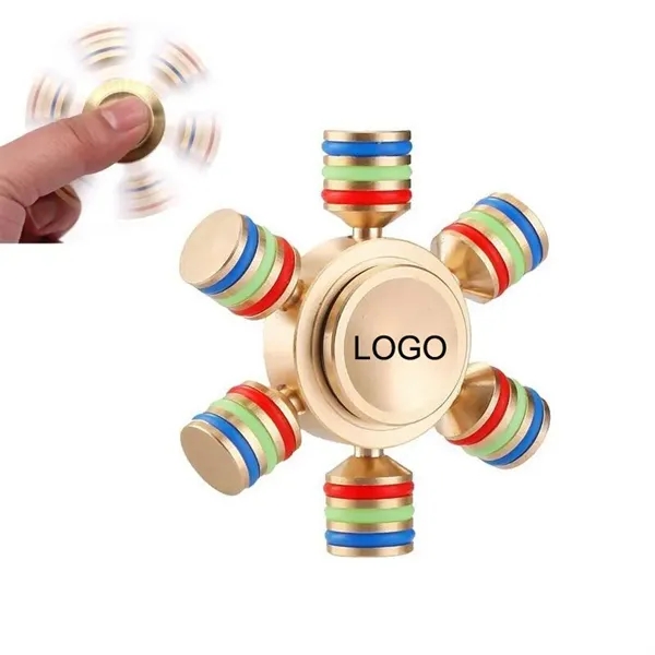 Brass Hexagonal Detachable Rudder Fidget Spinner - Image 1