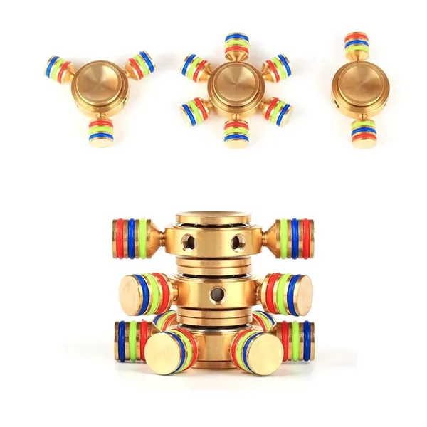 Brass Hexagonal Detachable Rudder Fidget Spinner - Image 4