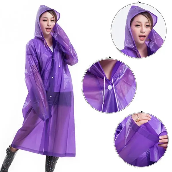 Packable Lightweight  Rain Jacket With Hood - Image 4