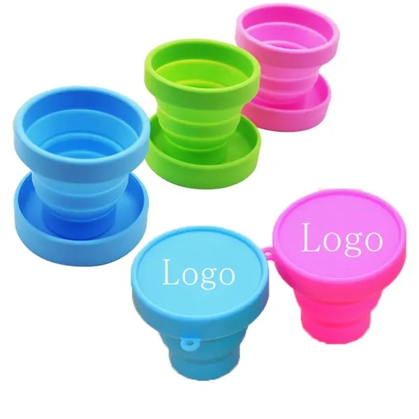 Collapsible Silicone Mini Cup With Lid Volume 6 OZ - Image 1