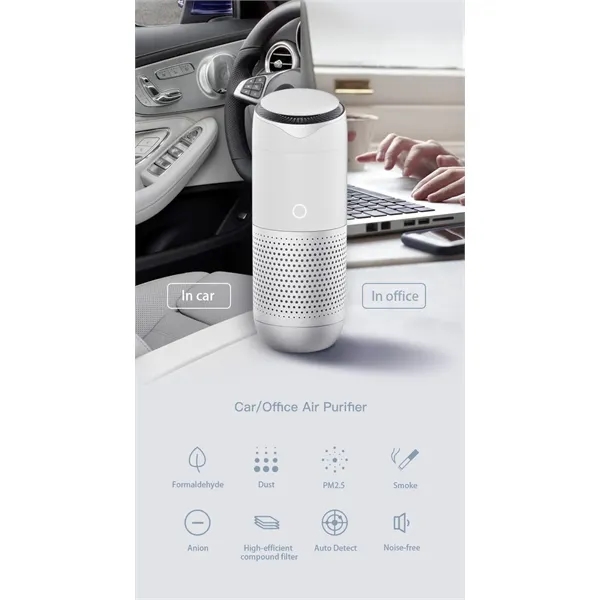 Car Office Air Purifier White - Image 3