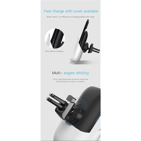 Wireless Car Quick Charger with Phone Holder in W Shape - Image 5