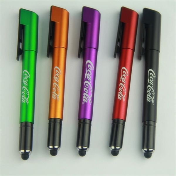 Lightup Logo Stylus Pen with Phone Holder - Image 2