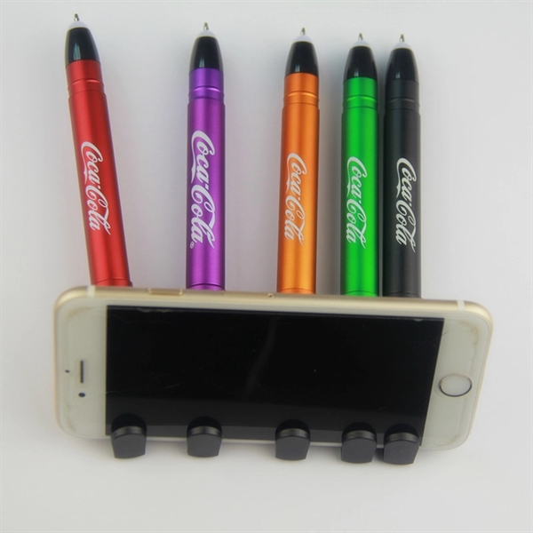 Lightup Logo Stylus Pen with Phone Holder - Image 4