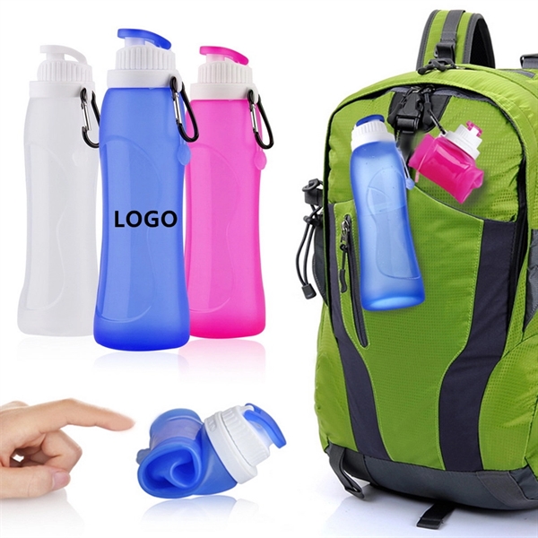 Collapsible Water Bottles Sports Plastic Foldable Water Bott - Image 1