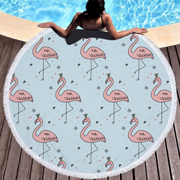 Flamingo  themed Beach Towel - Image 1