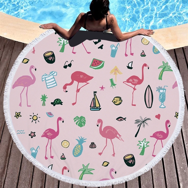 Flamingo  themed Beach Towel - Image 4