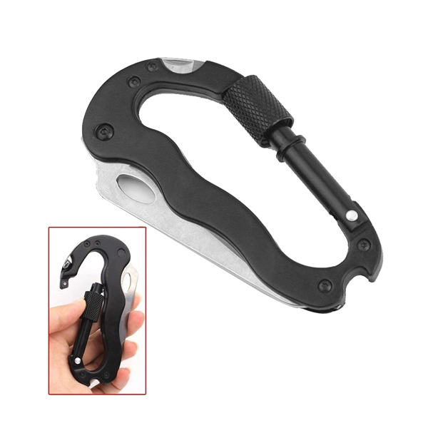 5 in 1 Outdoor Survival Carabiner Knife Tool - Image 2