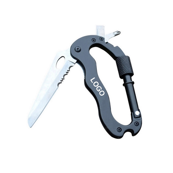 5 in 1 Outdoor Survival Carabiner Knife Tool - Image 1