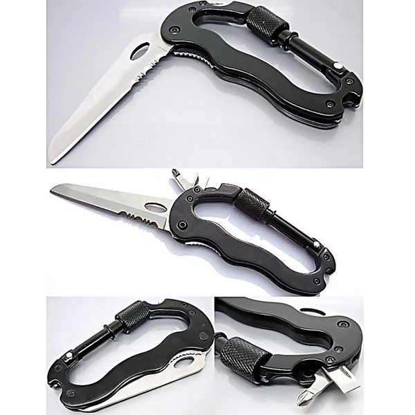 5 in 1 Outdoor Survival Carabiner Knife Tool - Image 4